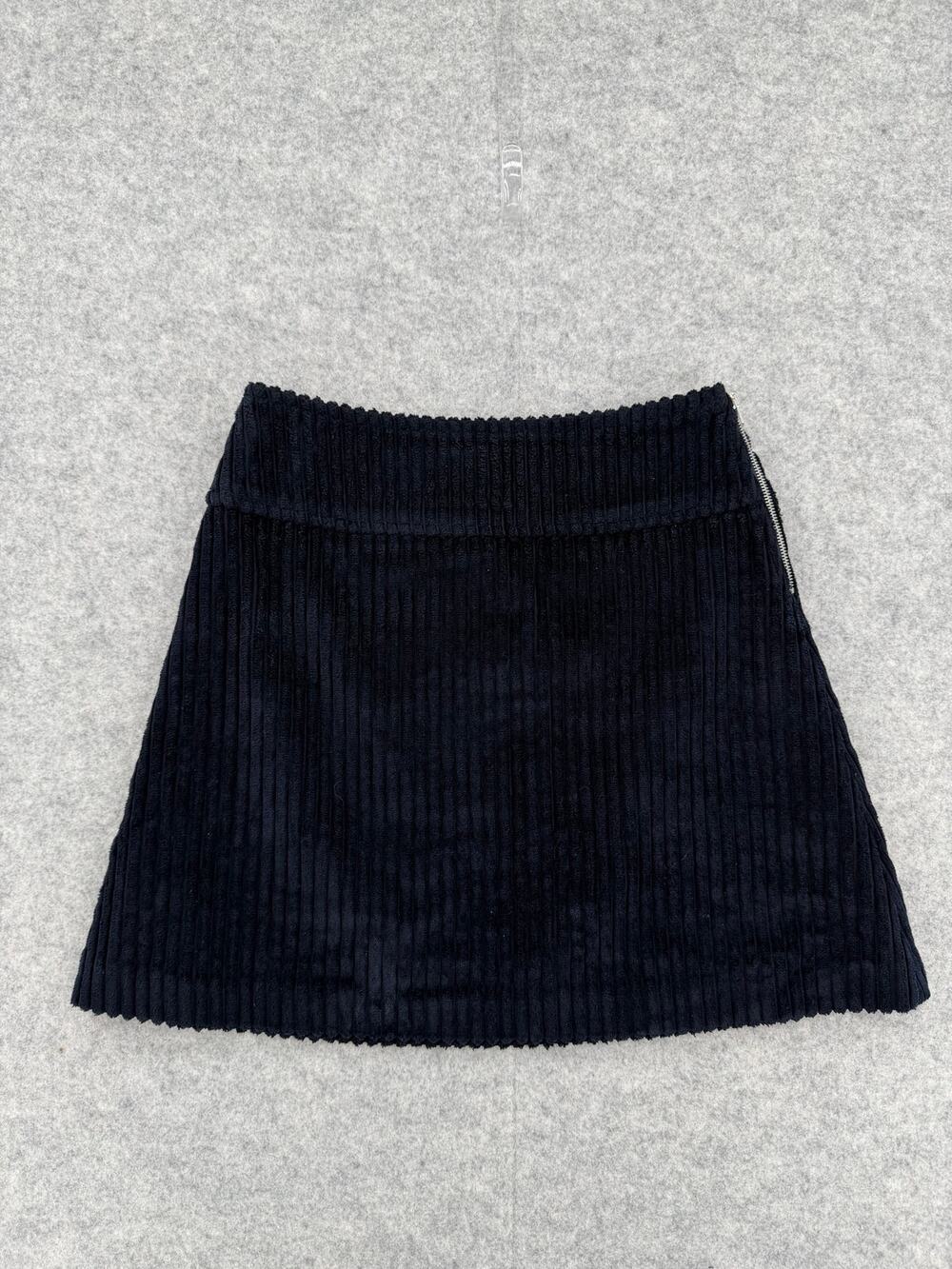 A.P.C. Navy Blue Corduroy Textured Wright Mini Skirt Size 36